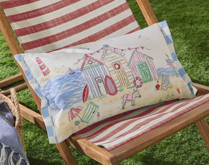Beach Huts Rectangular Outdoor Cushion Multicolour