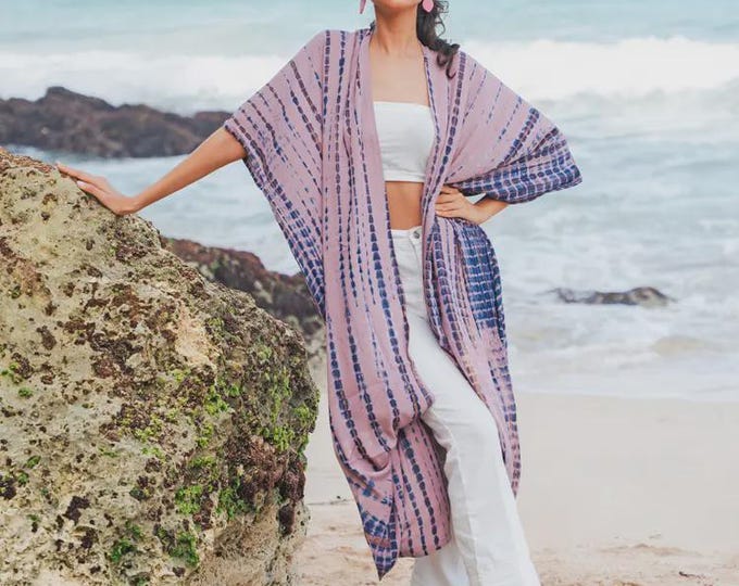 Assorted purple tie dye kimono