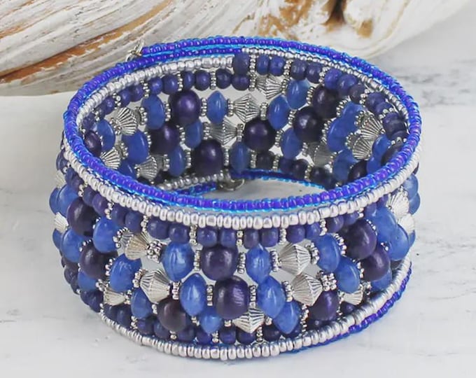 Beaded spiral cuff.
