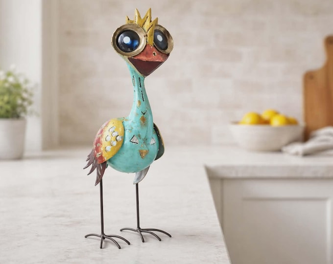 Standing Big-Eye Bird, multi-colored, large [35 cm]