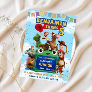 Toy Story 5 Birthday Invitation, Editable Toy Story Birthday Invite Digital Toy Story Invitation Toy Story Theme Invite Digital Download