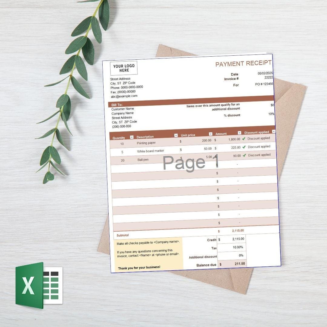 Editable Invoice Template | Modern and Professional Invoice | Microsoft ...