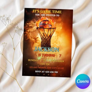 Editable Basketball Birthday Invitation Template (Digital Download)