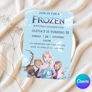 Editable Frozen Birthday Invitation: Winter Snow Party (Digital Download)