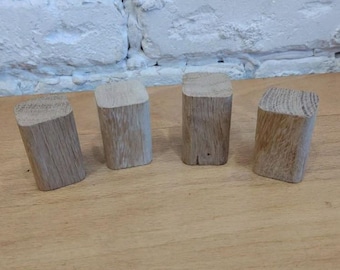 4x Air Dried White Oak Wood Blocks for DIY | Reclaimed Lumber Craft Blanks | Rustic Woodworking Supplies | 5x3x3cm Set