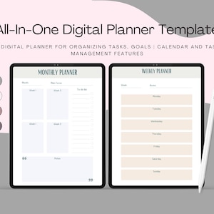 Minimalist Digital Planner for GoodNotes: Undated Hyperlinked Organizer (iPad) (Digital Download)