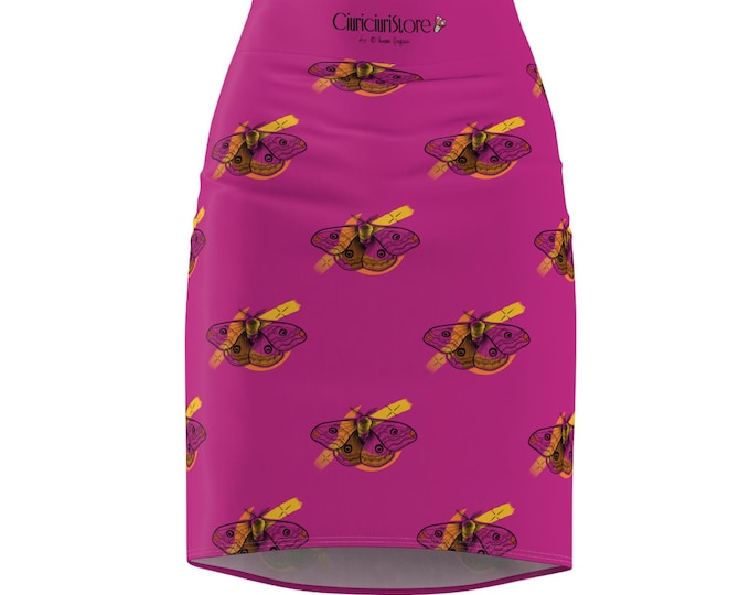 Pencil skirt with butterflies