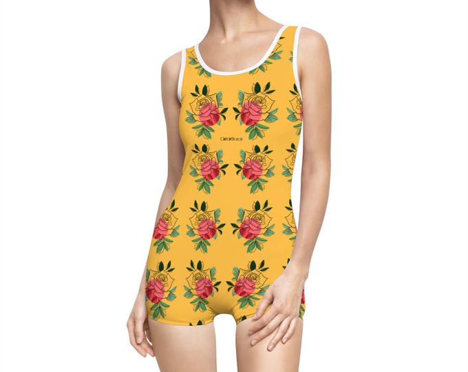 Costume da bagno intero da donna Retrò flowers