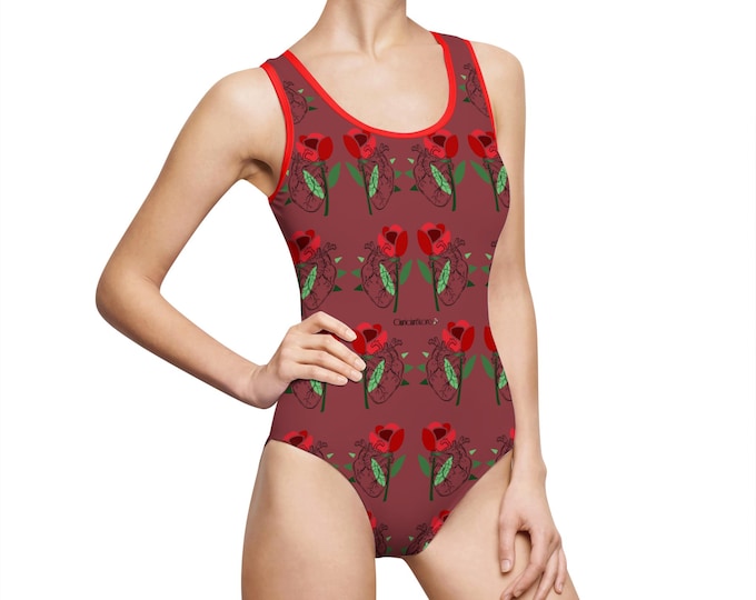 Costume da bagno intero da donna Vintage flowers