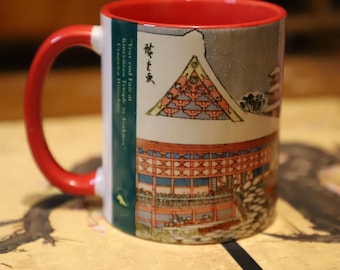 Utagawa Hiroshige Mug, Year-end Fair Asakusa, Japanese Woodblock Print, Ukiyo-E Ceramic Cup