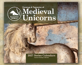 Medieval Unicorns 2027 Wall Calendar, Renaissance Paintings, (11"x8.5" & 14"x11.5")
