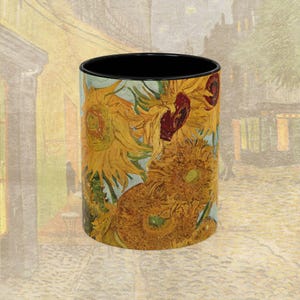 Sunflowers by Vincent van Gogh Mug, Impressionist Painting, Vintage Art, 11oz 15oz Ceramic Tea Cup