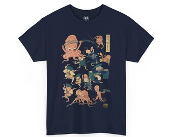 Fashionable Octopus Games by Utagawa Kuniyoshi Graphic T-Shirt, Japanese Woodblock Prints, Anime Art Tee, Gift for Men
