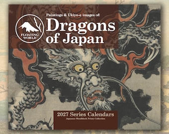 Dragons of Japan 2027 Wall Calendar, Japanese Ukiyo-e Woodblock Prints (11"x8.5" & 14"x11.5")