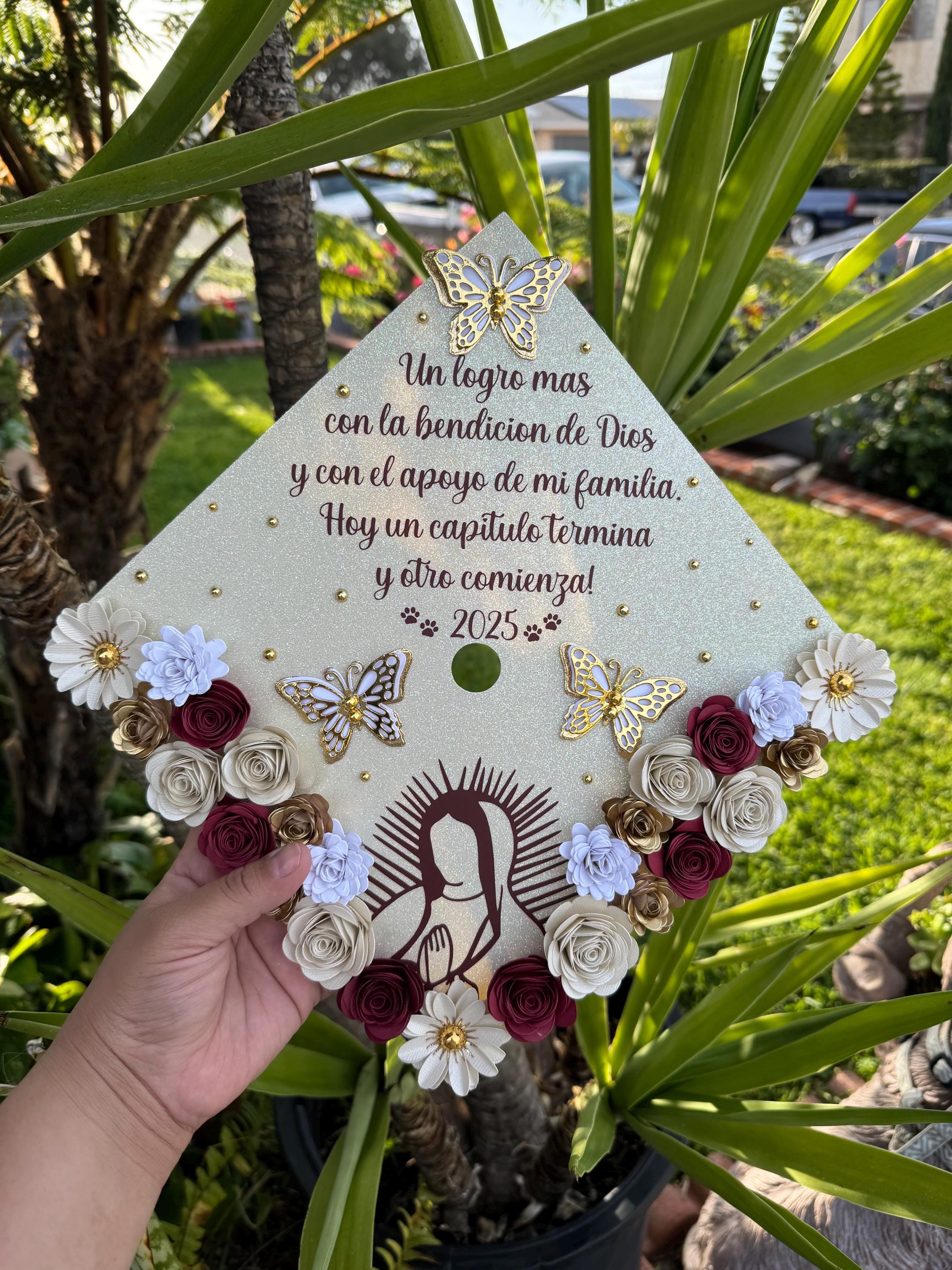 Custom Mexico Graduation Cap Topper Custom Mexican Graduation Cap Floral Graduation Personalized Graduation Cap Floral Graduation Cap