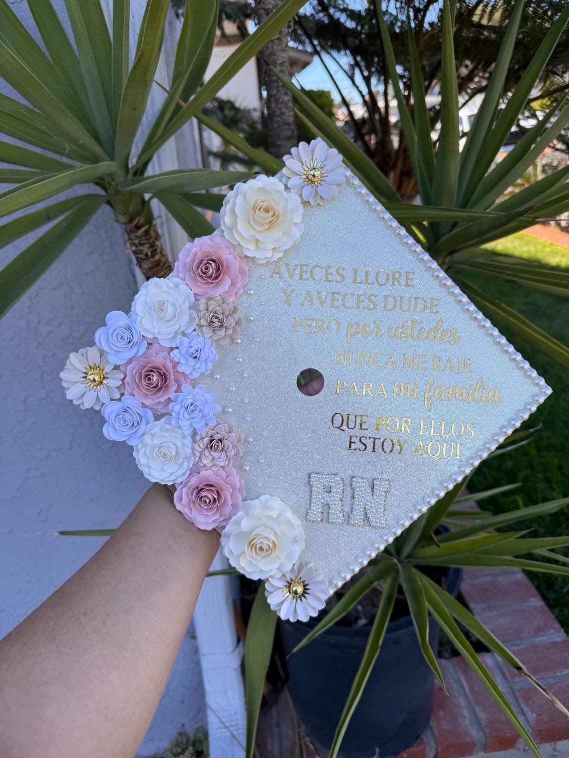 Custom Graduation Cap Topper Floral Rhinestones - Etsy