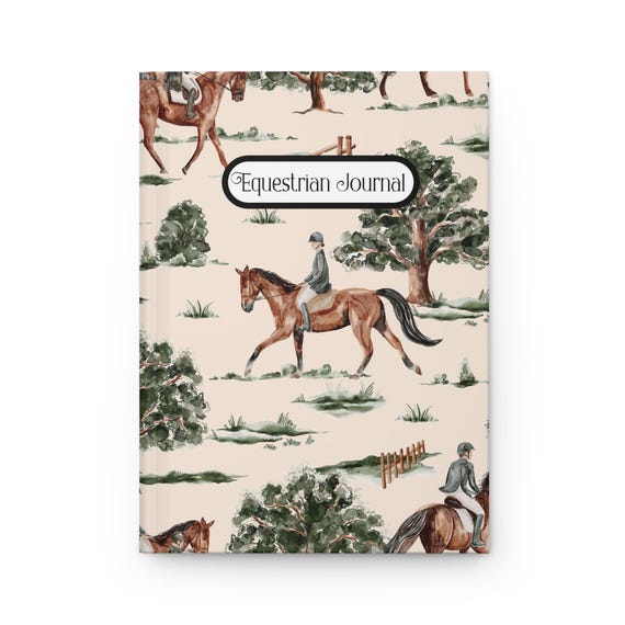 Equestrian Journal, Horse Riding Diary, Cottage Core Sketchbook, Matte Hardcover Notebook, Equestrian Gift, Horse Lover Stationery