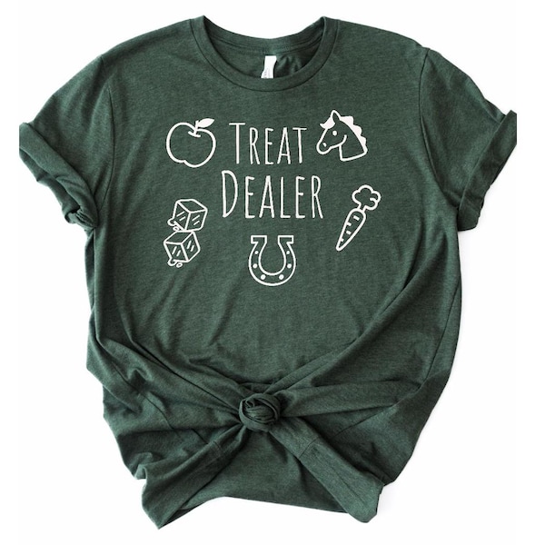 Camiseta Treat Dealer para presente de amante de cavalos, camiseta Treat Lady para presente de treinador equestre, mãe de exposição de cavalos, presente de cavalo para aniversário no Dia das Mães