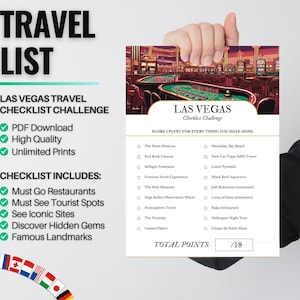 Las Vegas Travel Checklist PDF | Las Vegas Bucket List Printable | Vacation & Trip Planner
