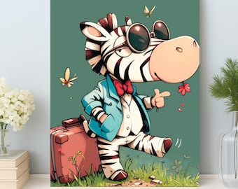 Spaß Zebra Malen nach Zahlen Kit: DIY Bild für Erwachsene & Kinder, einzigartige Geschenkidee