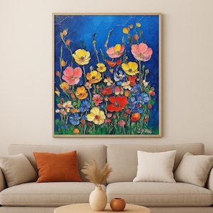 Wildflowers Paint by Numbers Kit: DIY Acrylic Canvas Art, Family Hobby, Home Decor