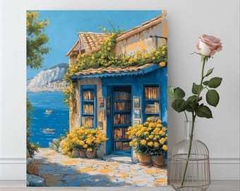 Seaside House Paint by Numbers Kit: DIY Coastal Acrylic Painting
