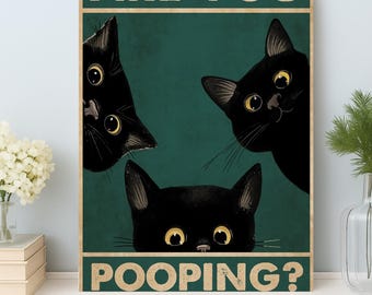 Funny Cat Paint by Numbers Kit: Playful Black Cats DIY Painting for Animal Lovers