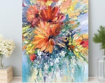DOMROM Dipingi con i numeri, tela incorniciata con fiori per adulti, confezione da 4 kit per dipingere con i numeri, arti colorate per principianti, facile fai da te, girasole, ortensia, margherita