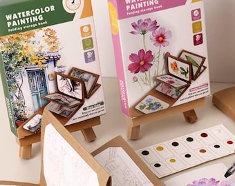 Watercolor Painting Kit: Travel Art Set with Brush & Paints