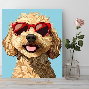 Cool Dog Paint by Numbers Kit | Funny Pet Portrait Wall Art | DIY Acrylic Canvas Painting | Gift for Dog Lovers | Gift Idea | For Everyone