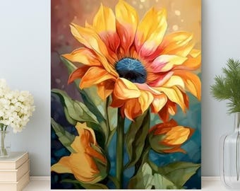 Kit de pintura de girasoles por números: arte acrílico en lienzo para hacer tú mismo