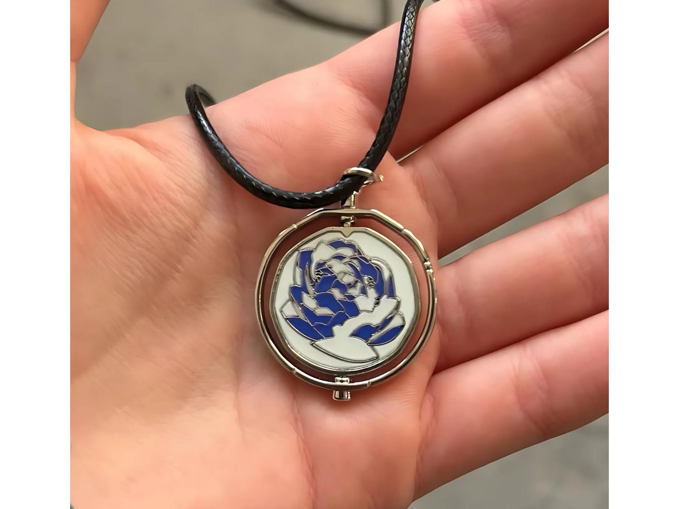 Arcane Blue Rose Necklace - Etsy Arcane Blue Rose Necklace - Etsy