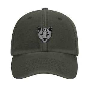 Leopard Head Embroidered Cotton Dad Hat - Wildlife Hat - Animal Lover Gift Idea