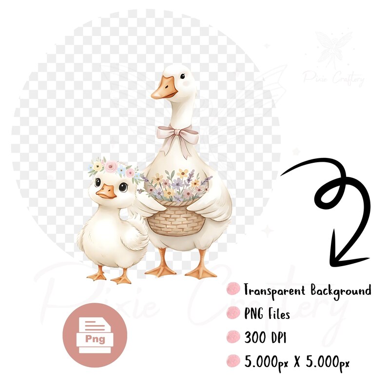 Cute Goose Clipart for Baby Shower & Kids Designers | Watercolor Farm ...