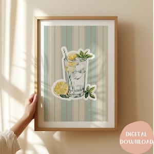 Vintage Cocktail Art Print: Stylish Home Bar Decor (Digital Download)