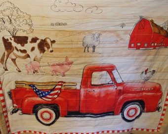 Farm Truck and Animals Lap Quilt