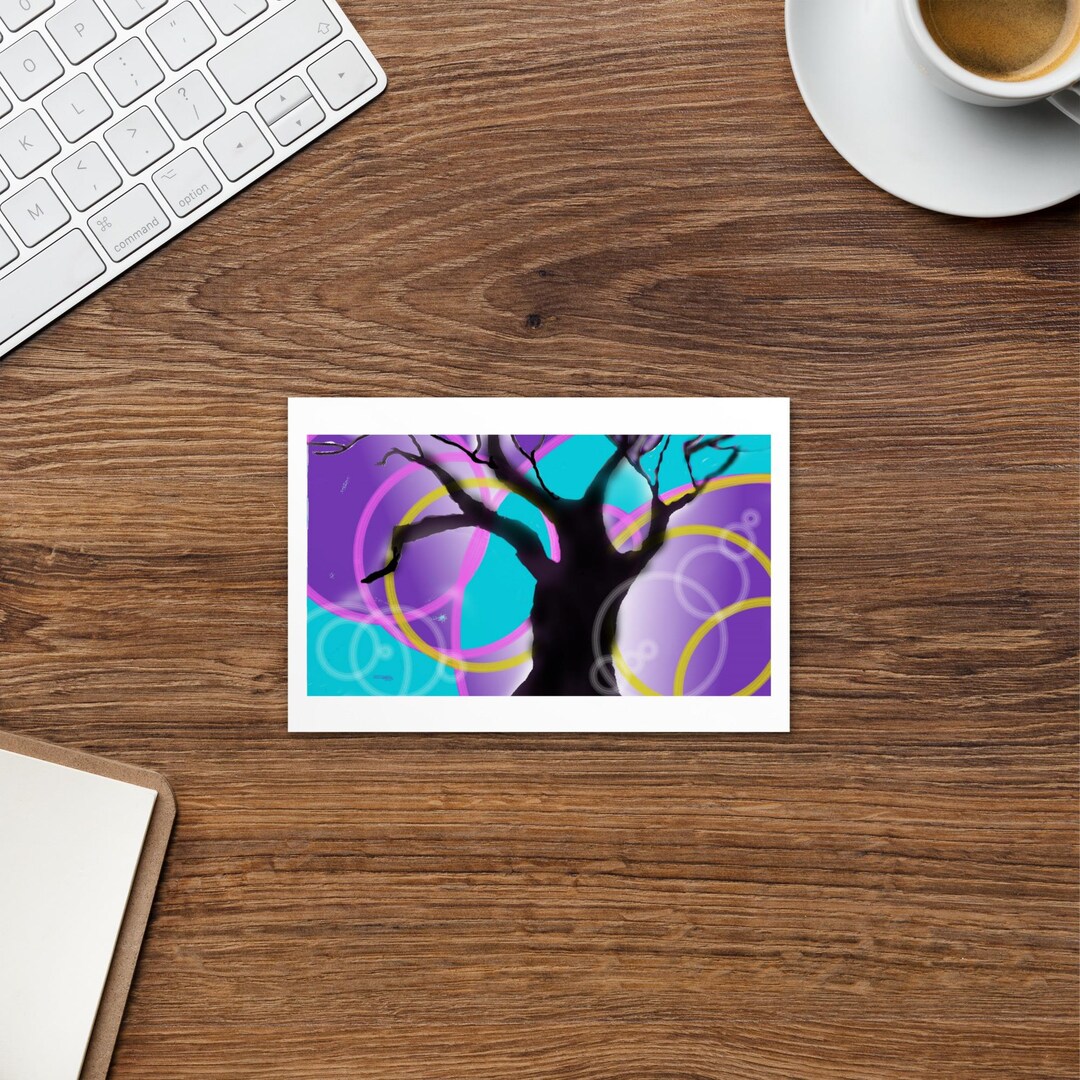 Funky Tree Silhouette Standard Postcard - Etsy