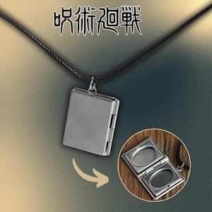Collana con cornice quadrata apribile Jujutsu, collana con gioielli anime da donna, regalo per lei