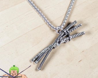 Roronoa Zoro Necklace, Anime Three Knife Necklace, Three Swords