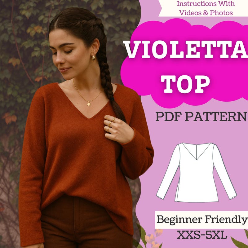 A Line V Neck Easy Fit Top main image 0