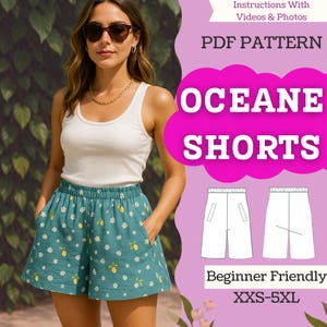 High-Waist Palazzo Shorts PDF Sewing Pattern | Wide-Leg Elastic Waist w/ Slant Pockets | Instant Download | XXS–5XL A0/A4/Letter