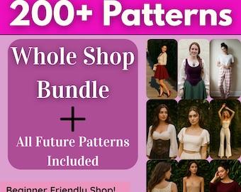 Whole Shop Bundle: 100+ Women’s PDF Sewing Patterns | Beginner Friendly | Dresses Tops Pants Skirts Shorts Corsets | Instant Download