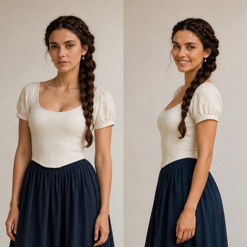 Peasant Blouse PDF Sewing Pattern: Renaissance Milkmaid Top (XXS-5XL A0/A4/Letter) image 8