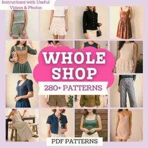Whole Shop Bundle: 280+ Women’s PDF Sewing Patterns | Beginner Friendly | Dresses Tops Pants Skirts Shorts Corsets | Instant Download