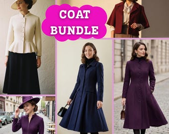 Coat Sewing Pattern Bundle: Vintage Jacket & Coat PDF Patterns (Instant Download, XXS-5XL)