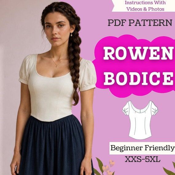Peasant Blouse PDF Sewing Pattern: Renaissance Milkmaid Top (XXS-5XL A0/A4/Letter)