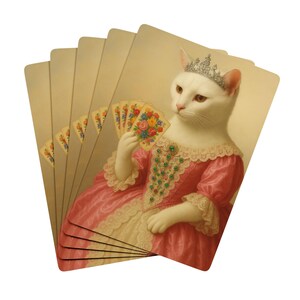 Juego de cartas de póker Queen Cat, baraja con temática felina, regalo divertido para gamers, imprescindible para una noche de juegos en familia, estilo retro.