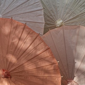 Ombrello parasole carta e bamboo per matrimonio sposa/sposo 80 cm.