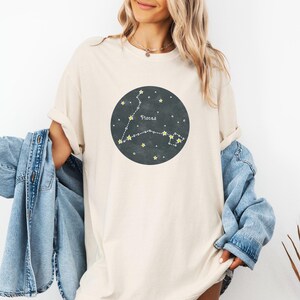 Vissen sterrenbeeld vintage shirt, T-shirt hemelse vissen, oversized T-shirt, astrologie, horoscoop, verjaardag, cadeau voor haar, compatibiliteit sterrenbeeld