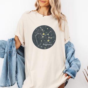 Boogschutter sterrenbeeld vintage shirt, hemelse boogschutter tshirt, oversized, astrologie, horoscoop, verjaardag, cadeau voor haar, compatibiliteitsteken